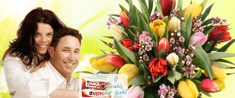 Tulpenstrauss bunt 20 Tulpen online verschicken Blumenfee Tulpenversand