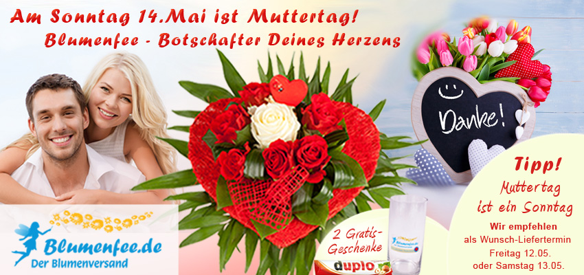 Muttertag Blumen versenden mit Blumenfee Botschafter Eures Herzens