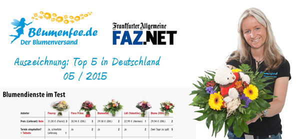 Blumenversand Blumenfee - Top 5 deutschlandweit - Test der FAZ am Sonntag im 05/15