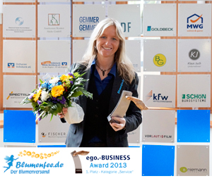Blumenfee gewinnt den ego.-BUSINESS Award 2013