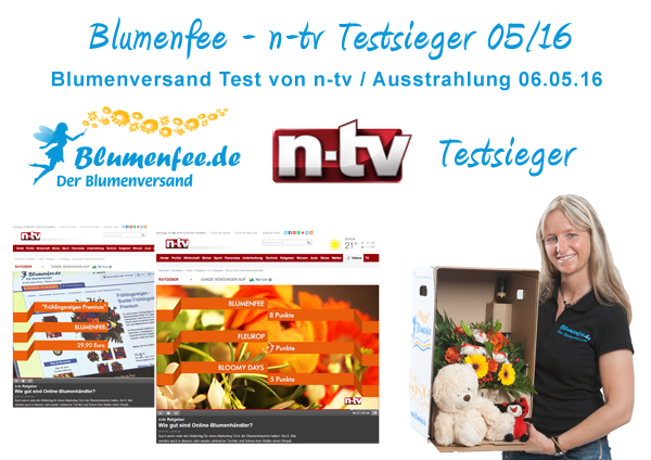 Blumenfee ist n-tv Testsieger - TV Ausstrahlung Blumenversand Test 06.05.16